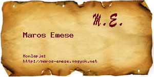 Maros Emese névjegykártya